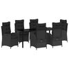 vidaXL Tuin eettafelset 7 st Zwart poly rattan