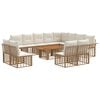 vidaXL Tuinbankenset 13 st Natuurlijk en Cr&egrave;me Wit poly rattan