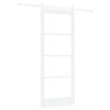 vidaXL Schuifdeur Wit 83 x 202 cm Massief grenenhout en glas