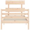 vidaXL Bedframe met hoofdbord massief hout 90x200 cm