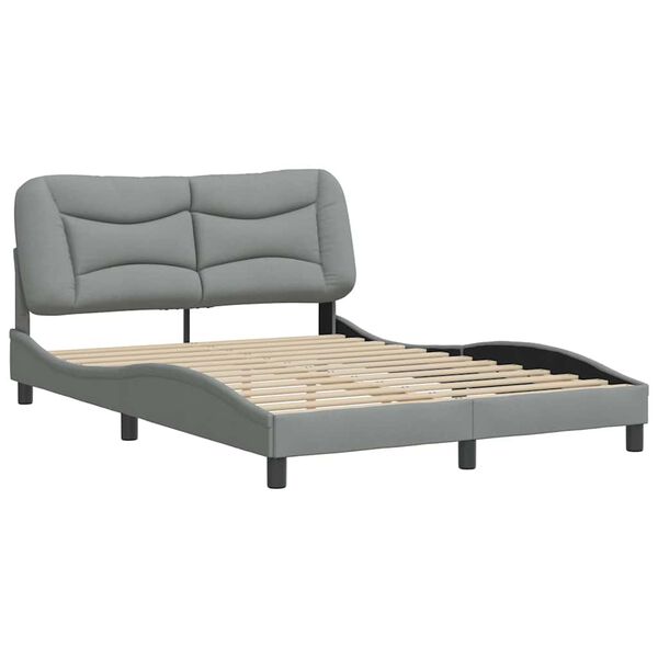 vidaXL Bedframe zonder matras "Hvar" 120x200 cm stof lichtgrijs