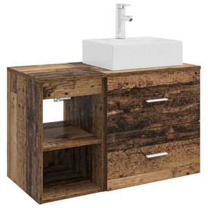 vidaXL Badkamermeubelset 2 pcs Oud hout Bewerkt hout