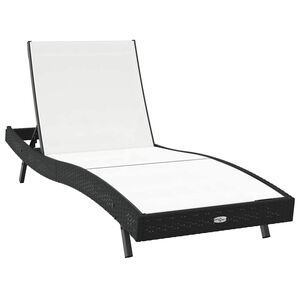 vidaXL Ligstoel Zwart en Wit 197 x 70 x 82 cm poly rattan