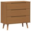 vidaXL Ladekast MOLDE Caramel 80 x 40 x 80 cm Massief grenenhout