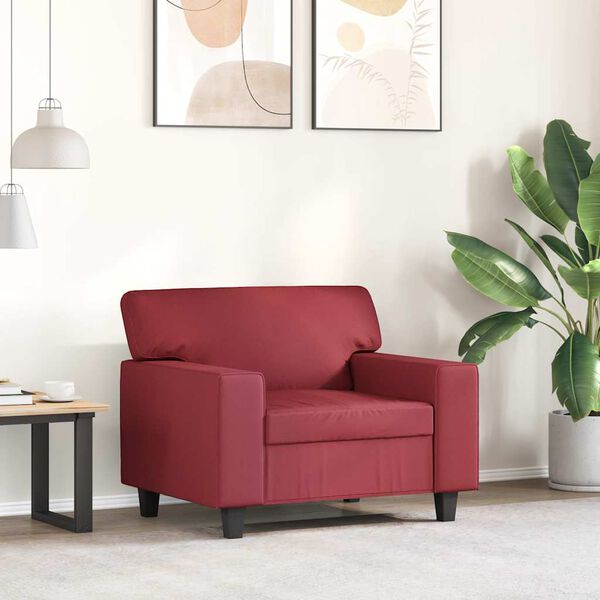 vidaXL Fauteuil 60 cm kunstleer wijnrood