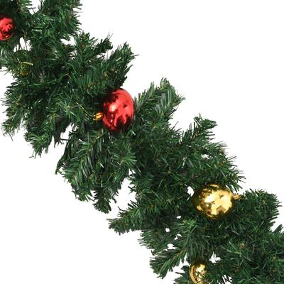 vidaXL Kerstslingers 4 st met kerstballen 270 cm PVC groen