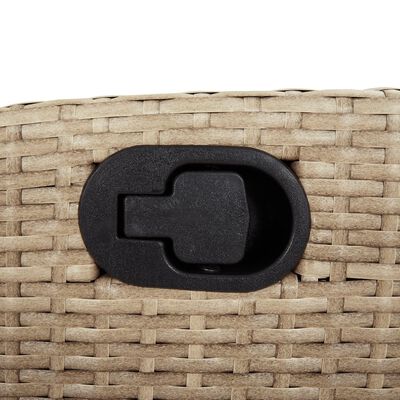 vidaXL 3-delige Tuinset met kussens poly rattan gemengd beige