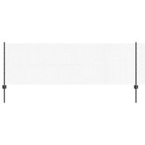 vidaXL gelast draadhek met palen 50 x 0,8 m PVC-Coated Staal Grijs