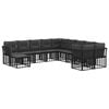 vidaXL Buiten bankenset 11 st Zwart en Donkergrijs Polyester