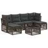 vidaXL Tuinbankenset 7 st Grijs poly rattan