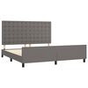 vidaXL Bedframe met hoofdbord kunstleer grijs 180x200 cm