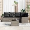 vidaXL Tuin Sofa Set met opslag 6 pcs Zwart poly rattan