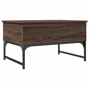 vidaXL Salontafel 70x50x40 cm bewerkt hout en metaal bruin eikenkleur