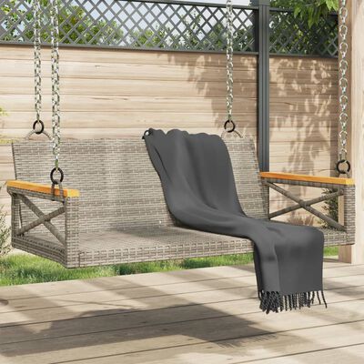 vidaXL Schommelbank 109x62x40 cm poly rattan grijs