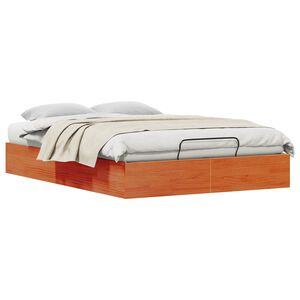 vidaXL Ottoman Bedframe met Opslag Waskleur Bruin 140 x 200 cm