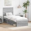 vidaXL Bedframe Grijs Sonoma 75 x 190 cm Massief grenenhout
