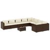 vidaXL 10-delige Loungeset met kussens poly rattan bruin