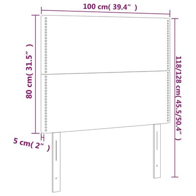 vidaXL Hoofdborden 2 st 100x5x78/88 cm kunstleer grijs