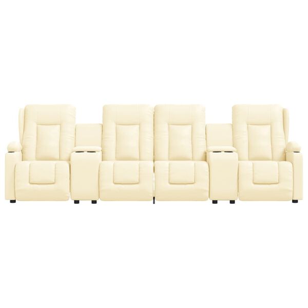 vidaXL Massagestoel 4-zits verstelbaar met bekerhouder kunstleer bruin