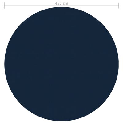 vidaXL Zwembadfolie solar drijvend 455 cm PE zwart en blauw