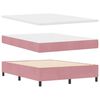 vidaXL LED Boxspring Bed met Matras Roze 160 x 200 cm Fluweel