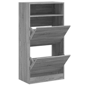 vidaXL Schoenenkast 60x34x116 cm bewerkt hout grijs sonoma eikenkleur