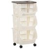 vidaXL Keukentrolley wit en taupe