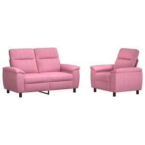 vidaXL Bankstel 2 pcs Roze Stof