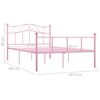 vidaXL Bedframe metaal roze 160x200 cm