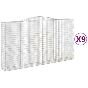 vidaXL Schanskorven 9 st gewelfd 400x50x220/240 cm ijzer
