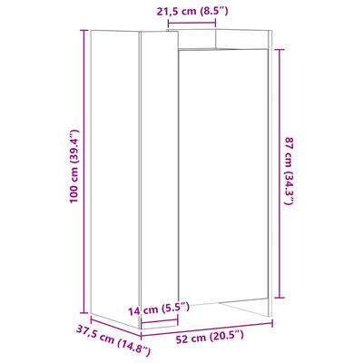 vidaXL Schoenenkast 52x37,5x100 cm bewerkt hout sonoma eikenkleurig