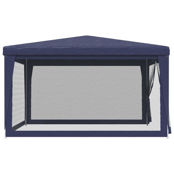 vidaXL Partytent met 4 mesh zijwanden 4x4 m HDPE blauw