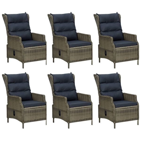 vidaXL 7-delige Tuinset poly rattan bruin