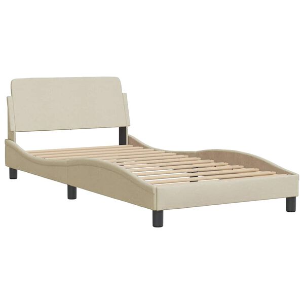 vidaXL Bedframe "Dover" 100x200 cm stof cr&egrave;mekleurig