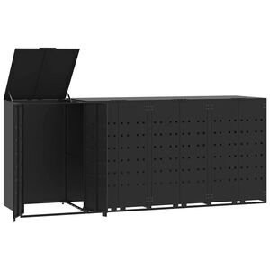 vidaXL Containerberging voor 4 containers 276x79x117 cm staal zwart