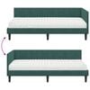 vidaXL Hoekbedframe met Matras met matras 2 pcs Groen Fluweel