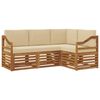 vidaXL Sofa-Sets 4 pcs Natuurlijk en Beige Massief Acaciahout