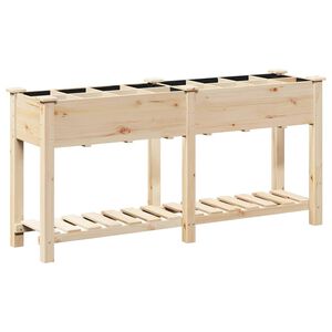vidaXL Tuin Bloempot Beige 161,5 x 45 x 76,5 cm Massief Vurenhout
