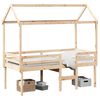 vidaXL Hoogslaper met dak massief grenenhout wasbruin 75x190 cm