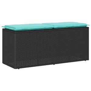 vidaXL Tuinbank met kussen 110x40x44 cm poly rattan zwart