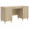 vidaXL Bureau met plank Sonoma Eiken 142,5 x 50 x 75 cm Bewerkt hout