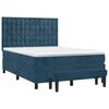 vidaXL Boxspring met matras fluweel donkerblauw 140x200 cm