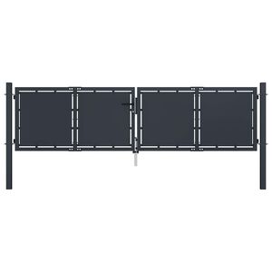 vidaXL Tuinpoort staal 300x75 cm antraciet