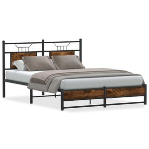 vidaXL Bedframe zonder matras hout gerookt eikenkleurig 140x200 cm