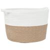 vidaXL Wasmand &Oslash; 60x36 cm katoen bruin en wit