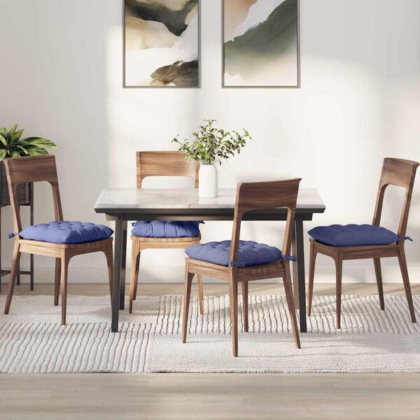 vidaXL Zitkussens 4 pcs Jeans Blauw 40 x 40 x 6 cm Stof