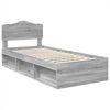 vidaXL Bedframe Grijs Sonoma 75 x 190 cm Massief grenenhout