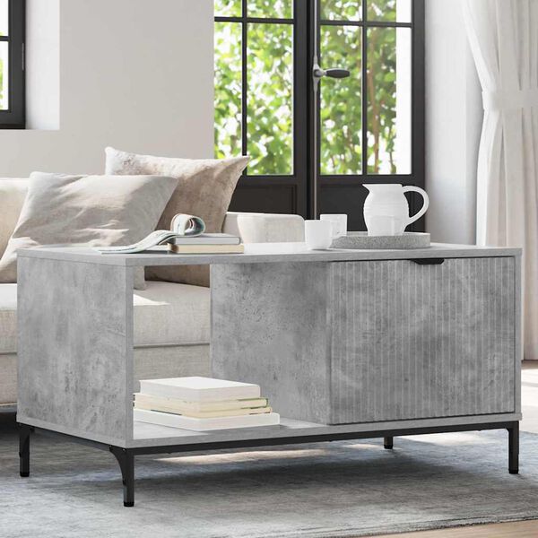 vidaXL Salontafel Betongrijs 90 x 49 x 46 cm Bewerkt hout