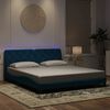 vidaXL Bedframe met LED zonder matras fluweel blauw 180x200 cm