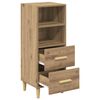 vidaXL Dressoir artisanaal eikenkleurig 34 x 34.5 x 90 cm Bewerkt hout